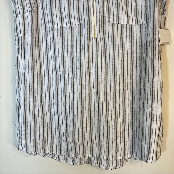NWT. Ellen Tracy Sleeveless Linen Blend Zipper Utility Top. Small. - Picture 7 of 12